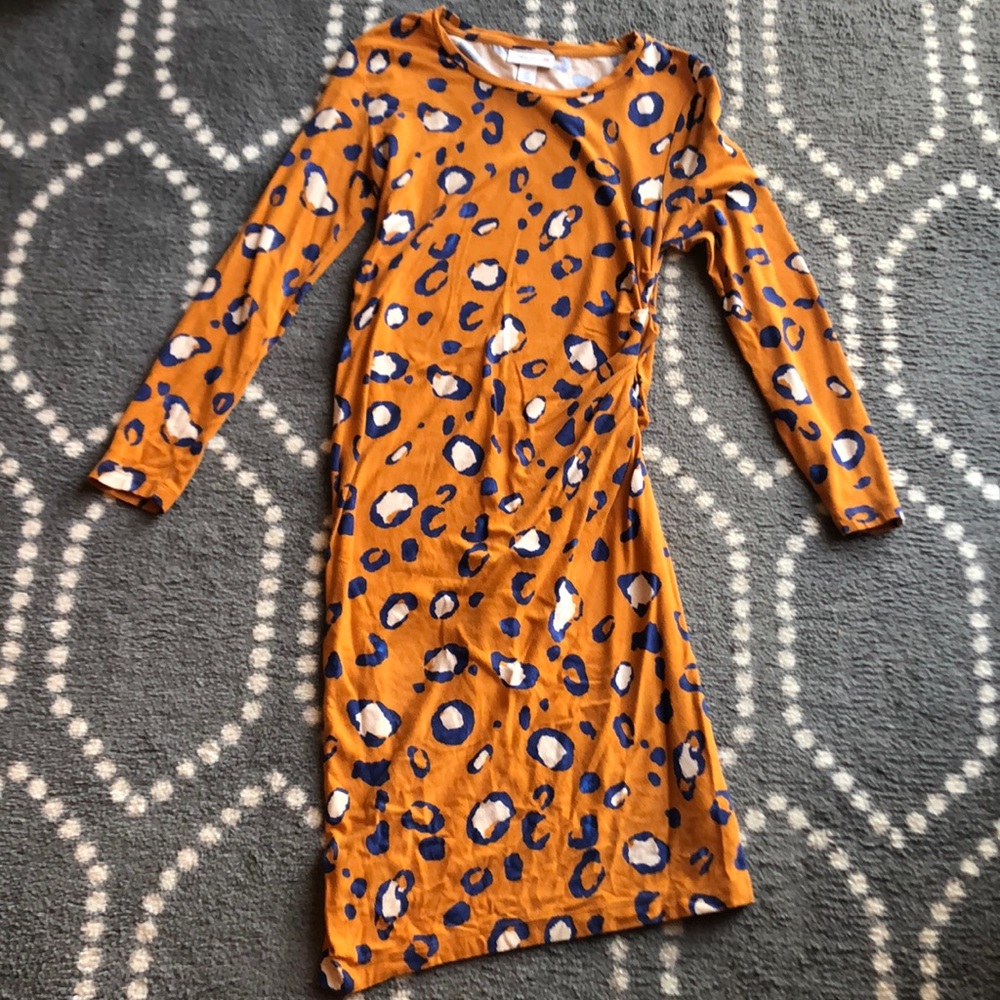 💗(3.1 Phillip Lin) Gold and Royal Blue Cheetah Dress